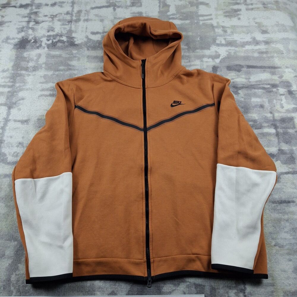 Nike Tech Fleece Hoodie Mens 2XL Burnt Sunrise Orange Full Zip Jacket CU4489